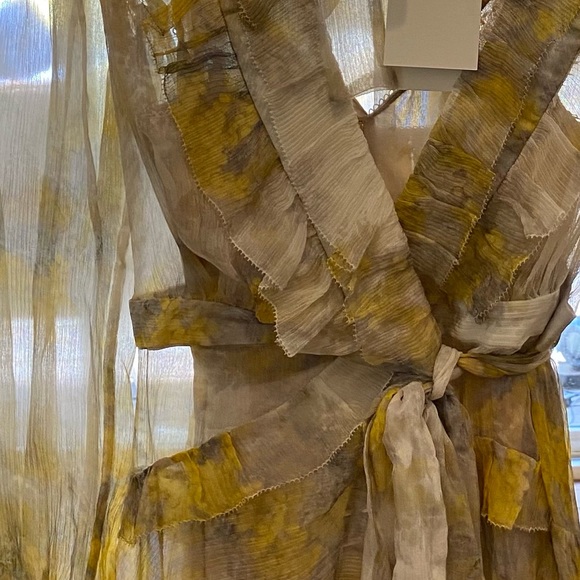 Zimmermann Wild Botanica Frill Wrap Dress - Wattle ♥️ Worn For Pictures only - Picture 6 of 11